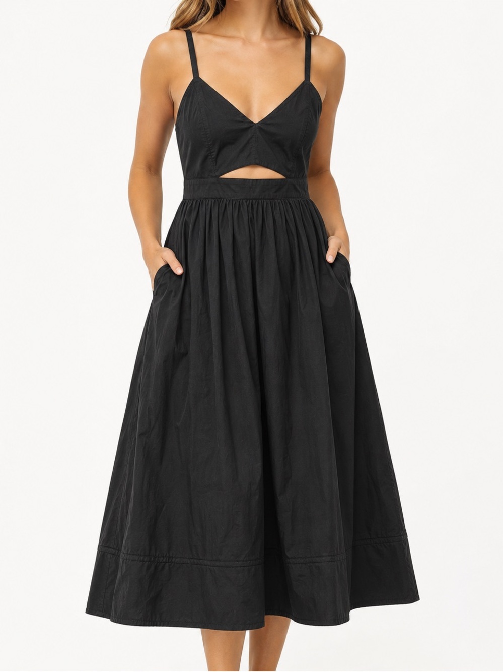 NWT Banana Republic Black Cotton Maxi Dress Size 2